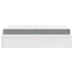 Bed with Mattress White 120x190 cm Small Double Solid Wood Pine 3281953