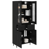 Highboard with Drawer 2 pcs Black Oak Engineered Wood 3416249