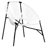 Garden Egg Chair Black and White Poly Rattan 4009288