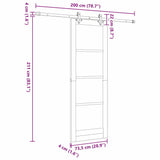 Sliding Door Brown 73.5 x 211 cm Solid Pine Wood 3333580