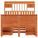 ZNTS Bookcase Bed without Mattress Wax Brown 120x200 cm Solid Wood Pine 3308926