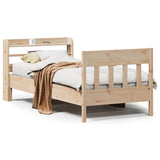 Bed Frame without Mattress 75x190 cm Small Single Solid Wood Pine 3307029
