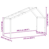 Kids' Bed Roof White 213x85.5x144.5 cm Solid Wood Pine 846938