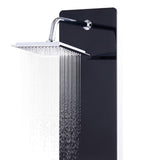 Shower Panel Unit Glass 25x44.6x130 cm Black 142993