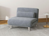 Single Velvet-Feel Sleeper Chair - Grey T3398P342408