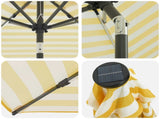 Garden Parasol with LED Lights and Base 200 x 300 cm Polyester 42036246