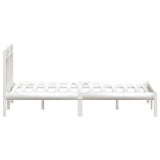 Bed Frame White Solid pine wood Double Appealing Design 3100570