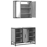 2 Piece Bathroom Furniture Set Grey Sonoma Engineered Wood 3300913