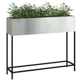 Raised Garden Planter Silver 100 x 26 x 82 cm Galvanised Steel 865881