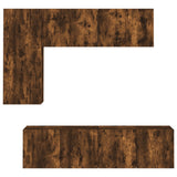 5 Piece TV Wall Units Smoked Oak Engineered Wood 3216468