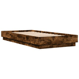 Bed Frame with LED Smoked Oak 80 x 200 cm Engineered Wood 8009005