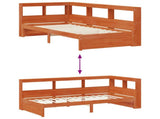 Bookcase Bed with Headboard with Storage Solid Pine Wood 3423792