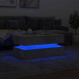 Coffee Table with LED Lights Concrete Grey 90x50x40 cm 839864