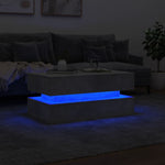 ZNTS Coffee Table with LED Lights Concrete Grey 90x50x40 cm 839864