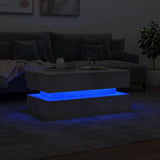 ZNTS Coffee Table with LED Lights Concrete Grey 90x50x40 cm 839864