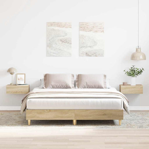 Bed Frame No Mattress Sonoma Oak 150x200 cm King Size Engineered Wood 3328710