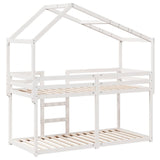 Bunk Bed without Mattress White 90x200 cm Solid Wood Pine 3282040