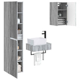 Bathroom Furniture Set 3 pcs Grey Sonoma 33 x 34.5 x 160 cm 3406059
