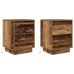 ZNTS Bedside Cabinets with LED Lights 2 pcs Old Wood 38x34x50 cm 861298