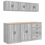 Garage Cabinets 6 pcs Grey Sonoma Engineered Wood 3328346