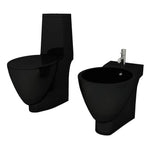 Black Ceramic Toilet & Bidet Set 270567