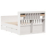 Bookcase Bed without Mattress White 140x190 cm Solid Wood Pine 3308934