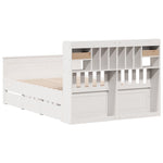Bookcase Bed without Mattress White 150x200 cm King Solid Wood Pine 3308919