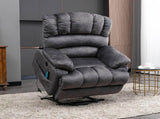 Electric Power Lift Recliner Chair Sofa with Massage and Heat for Elderly, 2 Side Pockets, USB Ports WF293635GAA