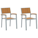 Stacking Chair 2 pcs Brown 56 x 57 x 87 cm Solid Acacia Wood 4010628