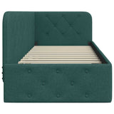 Corner Bed Frame with Headboard Dark Green 80 x 200 cm Fabric 42016483