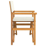 Folding Director's Chair Cream Solid Wood Teak 4008507