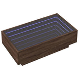 Coffee Table with LED Brown Oak 90x50x30 cm Engineered Wood 847524