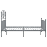 Bed Frame without Mattress Grey Metal 160x200 cm 324855