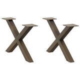 Coffee Table Legs X-Shaped 2 pcs Natural Steel 50x cm Steel 4012879