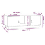 Coffee Table Black 100x50x35 cm Solid Wood Pine 818269