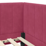 Corner Bed Frame with Headboard Wine red 100 x 200 cm Velvet 42016362