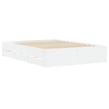 Bed Frame with Drawers without Mattress White 135x190 cm Double 3207308