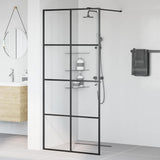151034 Walk-in Shower Wall with Clear ESG Glass 90x195 cm Black