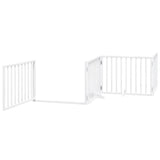 Dog Gate with Door Foldable 12 Panels White 960 cm Poplar Wood 3155564