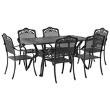 Garden Dining Set 7 pcs Black Aluminium 3334665