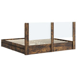Bed Frame with Storage and Headboard Smoked Oak 180 x 200 cm 3414005