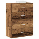 Cabinets with 2 Drawers 2 pcs Old Wood 60x31x40 cm Engineered Wood 858836