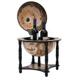 Globe Bar Wine Stand Black Solid Wood Eucalyptus 343474