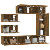8 Piece TV Cabinet Set Smoked Oak Engineered Wood 3120293