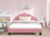Children's Bed Frame with Headboard Pink 90 x 190 cm Velvet 42011158