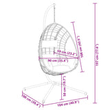Hanging Egg Chair with Stand Beige Rattan and Steel 4007411