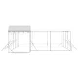 Outdoor Dog Kennel with Roof Silver 10x6x2.5 m Galvanised Steel 3190472