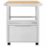 Kitchen Trolley FLORO White 72.5 x 45 x 80 cm Solid Pine Wood 42011252