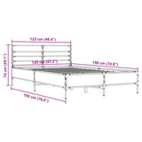 Bed Frame without Mattress Grey Sonoma 120x190 cm Small Double 3280070