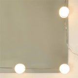 Dressing Table Set with LED Black Engineered Wood 3114116
